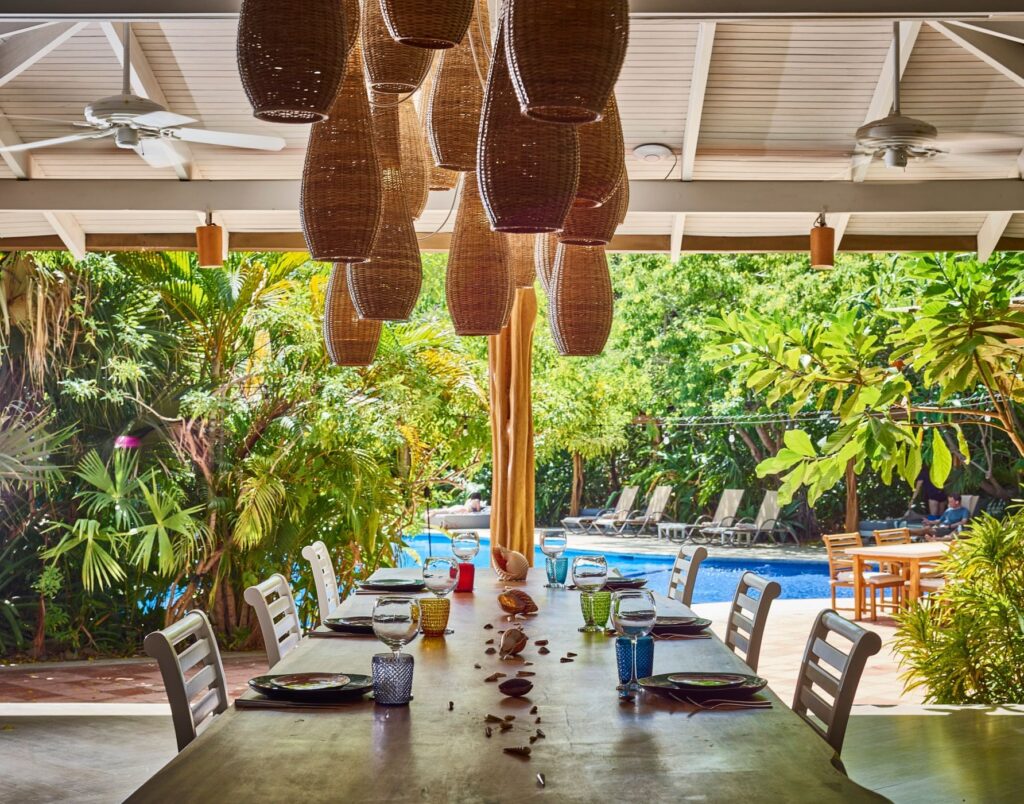 Morning breakfast at the Costa Rica retreat &mdash; fruit, light, and slow time at the table.